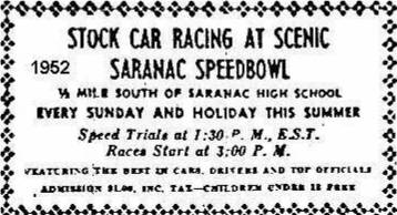 Saranac Speedway - Saranac Ad From Jerry (newer photo)